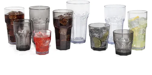 Vista 8 de Carlisle FoodService Products - Vaso alto Louis para restaurantes, catering, cocinas, de plástico, 22 onzas, transparente