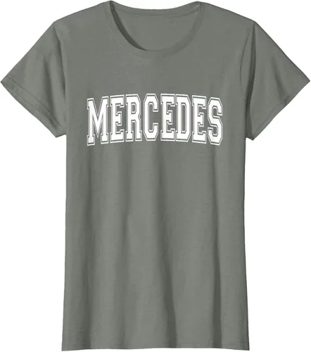 Vista 12 de MERCEDES TX TEXAS USA - Camiseta deportiva vintage estilo Varsity, Negro, S