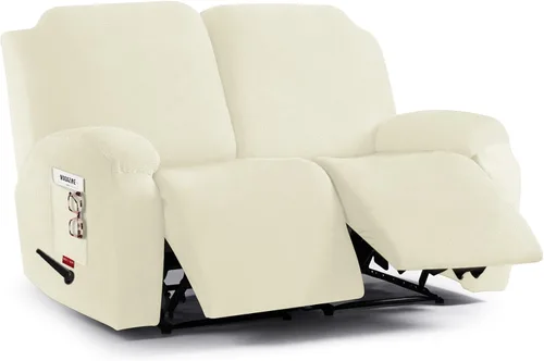 Vista 53 de 3 fundas elásticas para sillas reclinables, fundas de tela de felpa y protectores duraderos de muebles para niños y mascotas (1 plaza, negro)
