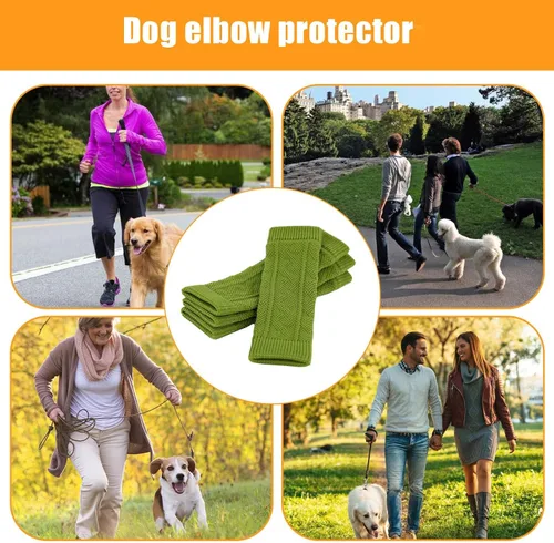 Vista 2 de difas Protector de codo de perro, 4 calcetines de punto para patas de perro, cubierta para heridas de perro con material respetuoso con la piel