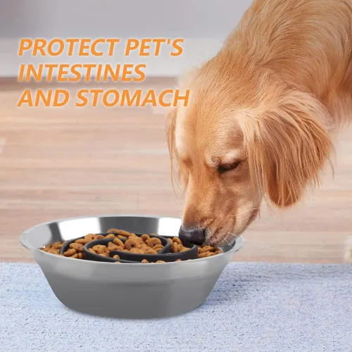 Vista 4 de Inserto de Cuenco de Alimentación Lenta para Perros, Cuenco de Comida de Silicona Suave Animire para Perros de Tamaño Pequeño, Mediano y Grande