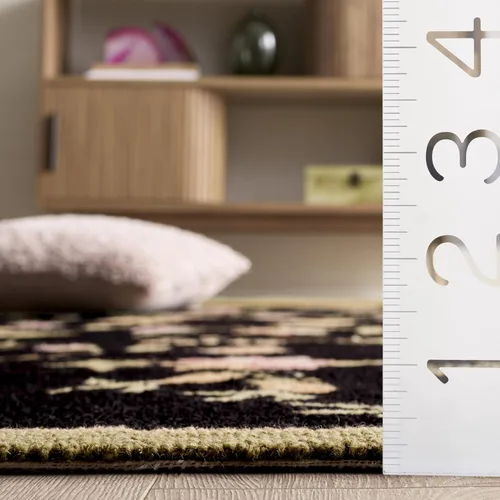 Vista 5 de SAFAVIEH Chelsea Collection - Alfombra decorativa de 1 pies 8 pulgadas x 2 pies 6 pulgadas, color negro, lana de campo francesa enganchada a mano