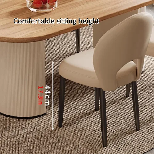 Vista 2 de JKGHK Dining Chairs, Leather Kitchen Chairs, Upholstered Armless Dining Room Chair, Accent Living Room Side Chair with High Backrest, for Cafe Black
