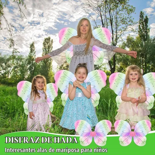 Vista 5 de Chivao Fairy Wings Butterfly Girl Halloween Costume