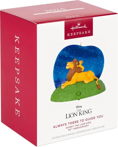 Vista 3 de Adorno de Navidad colgante Hallmark Keepsake 2024, Disney El Rey León 30 aniversario Siempre ahí para guiarte con luz y sonido, Regalos para fans