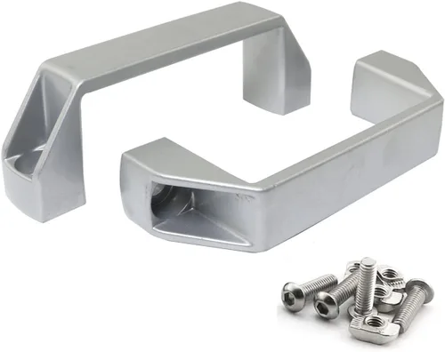 Vista 10 de Paquete de 2 manijas de aleación de aluminio negro rectangular industrial para accesorios de perfil de extrusión de aluminio serie 20, 3.543 in