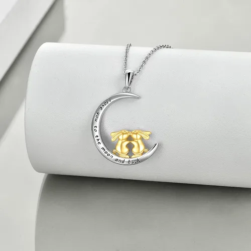 Vista 2 de WINNICACA 925 Sterling Silver Cute Animal Necklace FrogPandaElephantKoalaPigFoxBunnyWolf Necklace Jewelry Gifts for Women Girls Animal Lovers