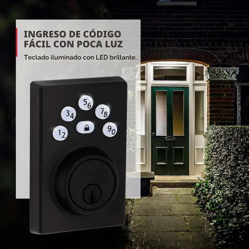Vista 7 de Kwikset Powerbolt 240 Pestillo Electrónico Contemporáneo con Teclado de 5 Botones Negro Mate para Puerta, con Entrada sin Llave Conveniente, Códigos