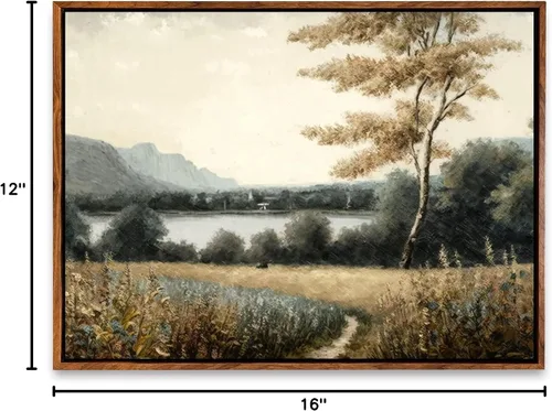Vista 5 de DorDor & GorGor, Lienzo decorativo para pared, paisaje de pintura al óleo impresionista de campo retro, pintura de lienzo impreso, decoraciones