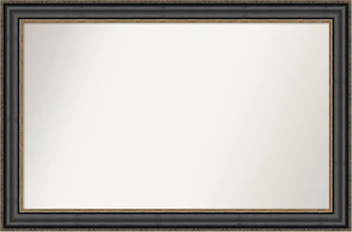 Vista 431 de Amanti Art Espejo personalizado, espejo de baño negro puente, espejo de pared o espejo de tocador de baño sobre el fregadero (26 x 26 pulgadas)