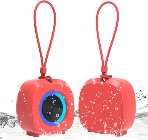 Vista 12 de PEICHENG Altavoz, pequeño altavoz portátil Bluetooth inalámbrico IPX5 impermeable para ducha, sonido estéreo fuerte, graves profundos, Azul