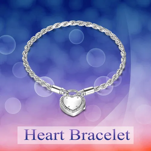 Vista 5 de ONEFINITY Pulsera de urnas para cenizas humanas con cierre de corazón dije de urna y cenizas pulsera de plata de ley 925 pulsera de recuerdo