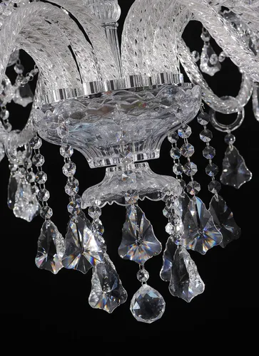 Vista 5 de ARRKOYAA - Candelabro de cristal K9 transparente de 15 luces modernas y lujosas, lámpara colgante de vela, iluminación de techo para comedor, sala