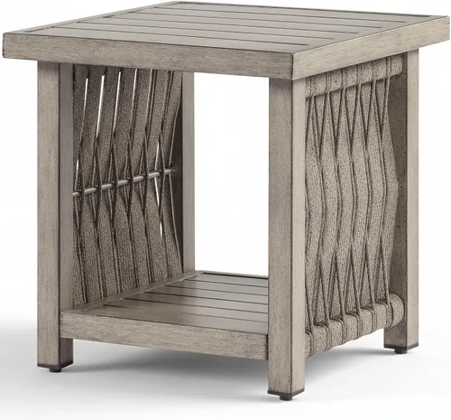 Vista 8 de Sofá de 3 asientos para exteriores, sofás de aluminio para patio con cojines gruesos, nunca se oxidan con tejido de cuerda de 3 plazas, sofá