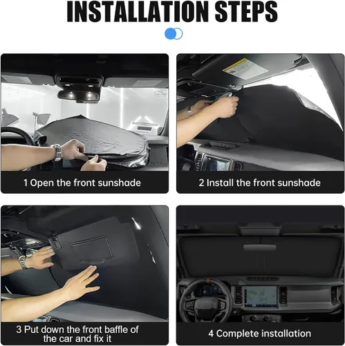 Vista 5 de Parasol para parabrisas de automóvil para bloquear los rayos UV, protector de visera solar, parasol para ventana delantera compatible con Bronco 2/4