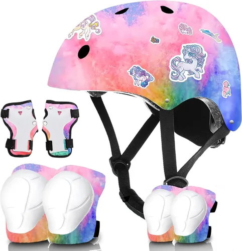 Vista 9 de Kids Bike Helmet and Pad Set for Girls Boys Ages 2-3-5-8-14, Adjustable Toddler Youth Helmet with Knee & Elbow Pads for Bicycle, Skating, Scooter