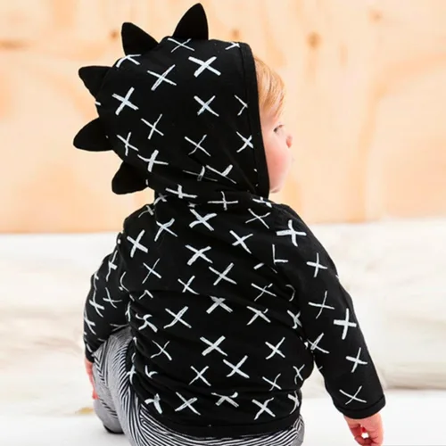 Vista 8 de Chaqueta con capucha para niños de 0 a 4 años de edad con capucha y diseño de dinosaurio en 3D
