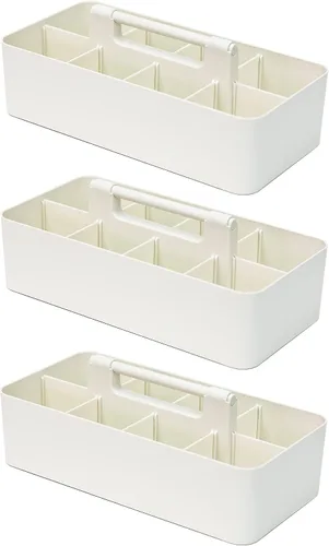 Vista 13 de Cesta grande portátil, divisores DIY, 8 compartimentos, organizador para suministros escolares, de oficina, para el hogar y negocios, cesta portátil