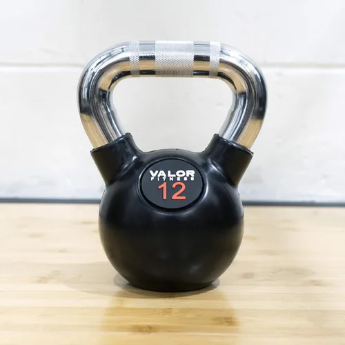 Vista 2 de Valor Fitness Chrome Kettlebells – Solid Cast Iron Kettlebell with Chrome Finish, Strength Training Weight for Swings, Squats, Cleans & Home Gym