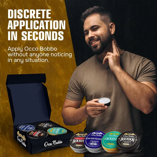 Vista 4 de Handy Hound Occo Bobbo - Juego de muestras de colonia sólida para hombre, juego de regalo de colonia para hombre, tamaño de viaje (4) latas de 0.5