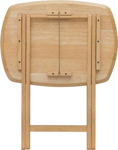 Vista 6 de eHemco Mesa plegable de madera dura de gran tamaño para la cena, comer, 25.5 pulgadas, natural
