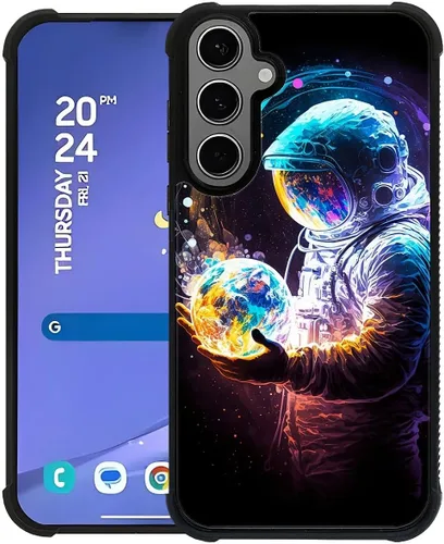 Vista 7 de ZHEGAILIAN Funda compatible con Samsung Galaxy S21, funda de vidrio orgánico para niñas, mujeres y hombres, diseño de cuatro esquinas, antiarañazos