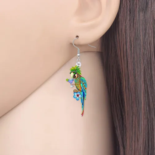 Vista 2 de Bonsny Pendientes colgantes de acrílico para mujer, diseño original