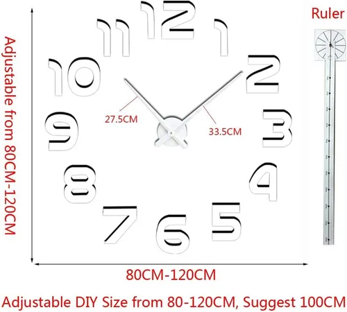 Vista 2 de FASHION in THE CITY Relojes de pared luminosos 3D DIY grandes sin marco, diseño moderno, relojes decorativos para sala de estar (luminoso)