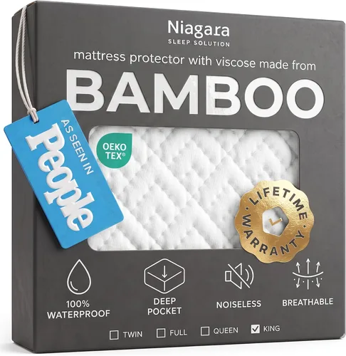 Vista 10 de Protector de colchón individual 100% impermeable, protección de 360 grados contra derrames, manchas y accidentes para padres y dueños de mascotas