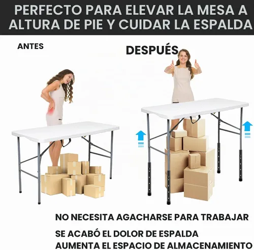Vista 3 de (PAQUETE DE 4) Extensores de Patas de Mesa Plegables, Elevadores de Patas de Mesa Plegables de Acero Altamente Duraderos, Extensiones de Patas