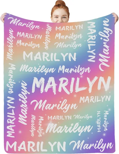 Vista 27 de Manta personalizada con nombre para niños, niñas, niños, niñas, manta personalizada con nombre para adultos, hombres y mujeres, mantas de bebé