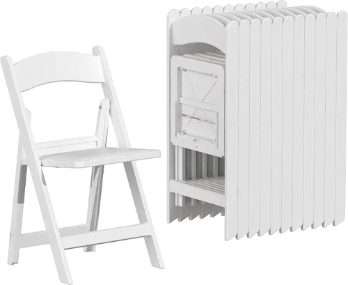 Vista 22 de Sillas plegables de resina con cojín para bodas, fiestas, paquete