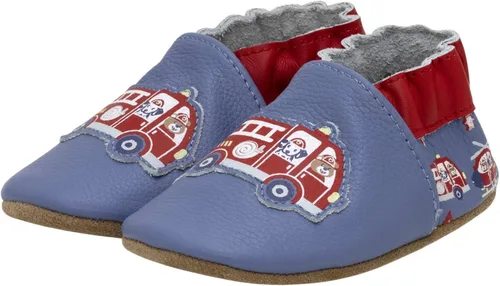 Vista 8 de Robeez Zapatos de cuna con suela suave antideslizantes para bebés varones y unisex, pantuflas mocasines para bebés y niños pequeños, 0-24 meses Lino
