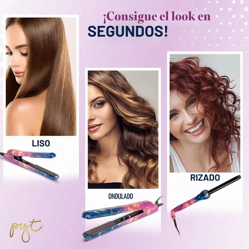 Vista 5 de PYT Lola Tool Kit 1.25 Plancha Plana 1 Varita Curling 0.748 in 1 Mini Plancha De Pelo