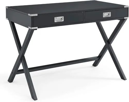 Vista 3 de ECLYL Escritorio para computadora con almacenamiento, escritorio de madera maciza con cajones, mesa de estudio moderna para oficina en casa