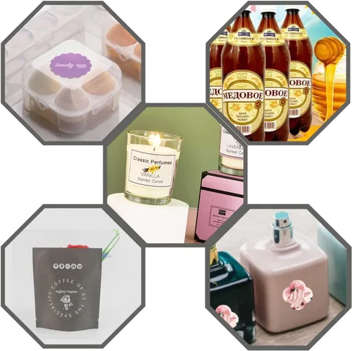 Vista 2 de 150 adhesivos personalizables para logotipo de negocios, imagen personalizada, vinilo impermeable, PVC transparente en círculo, rectangular