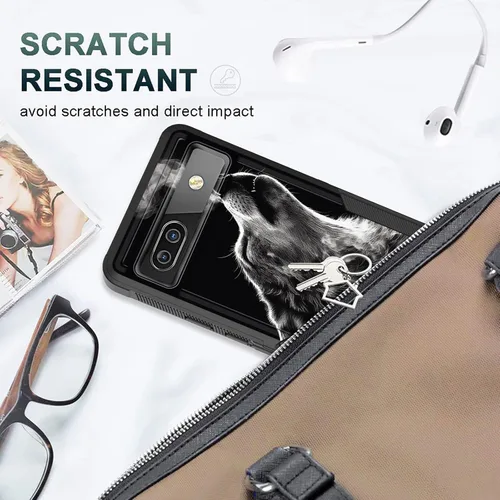 Vista 48 de Funda para Pixel 6A, funda protectora híbrida de doble capa resistente a prueba de golpes de policarbonato duro de silicona suave TPU para Google
