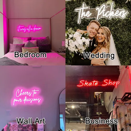 Vista 3 de Letrero de neón personalizado, luz de neón personalizada para boda
