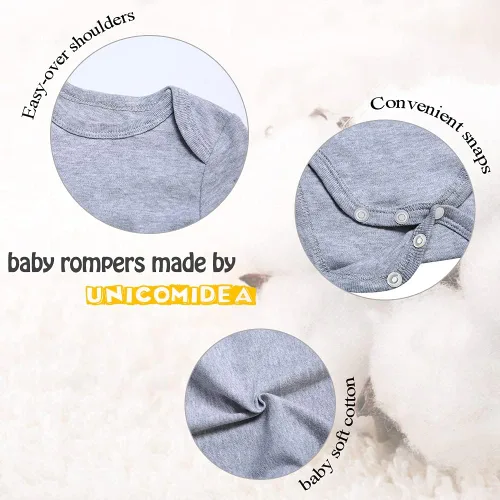 Vista 6 de Unicomidea Mameluco de manga corta, con letras impresas, para bebés, niños y niñas de 0 a 12 meses