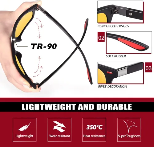 Vista 4 de GQUEEN Polarized Sunglasses Men WomensFlexible TR90 Framefor Driving Fishing Cycling Hiking Golf Sports UV400 Protection