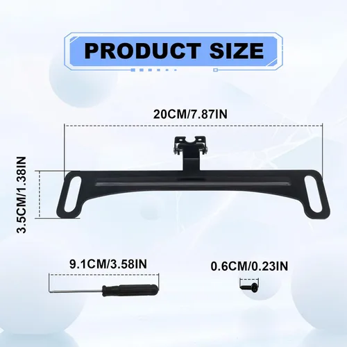 Vista 2 de Soporte universal para placa de matrícula de visión trasera para automóvil, kit de cámara trasera montada en espejo, soporte de instalación