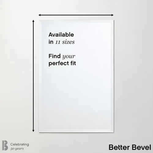 Vista 5 de Better - Espejo rectangular sin marco biselado Espejo de pared de baño de 30 x 36 pulgadas con borde biselado Sistema para colgar ultra