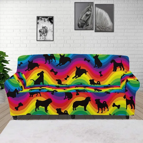 Vista 18 de Boatee Funda elástica para sofá con diseño de murciélago y luna de Halloween, funda de sofá suave, lavable, protector de muebles con parte inferior