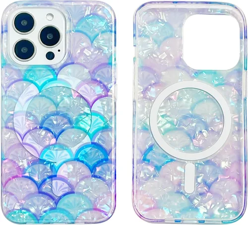 Vista 8 de Funda magnética para iPhone 13 Pro Max de 6.7 pulgadas, compatible con carga MagSafe, TPU suave, delgada, a prueba de golpes, bonita funda