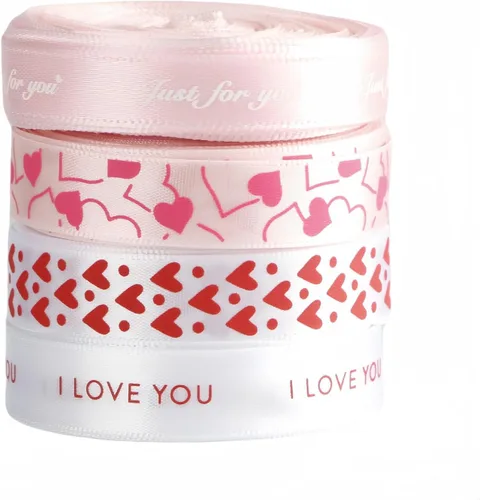 Vista 11 de Meseey Rollo de cintas para el día de San Valentín de 50 yardas, cinta decorativa de corazón rosa de 5/8 pulgadas para bodas, envoltura de regalos