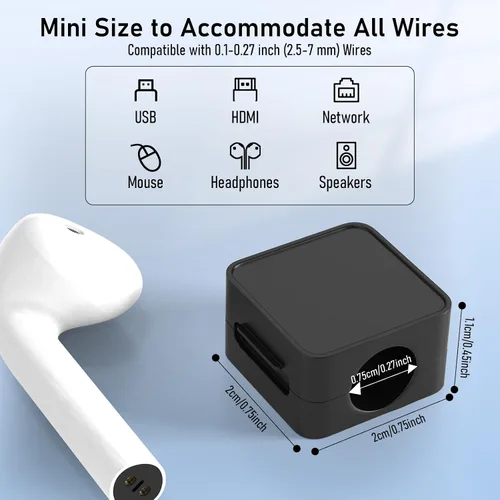 Vista 4 de ELZO Paquete de 12 clips magnéticos para cables, organizador de cables para gestión de cables, organizador de cables con adhesivo fuerte, magnético