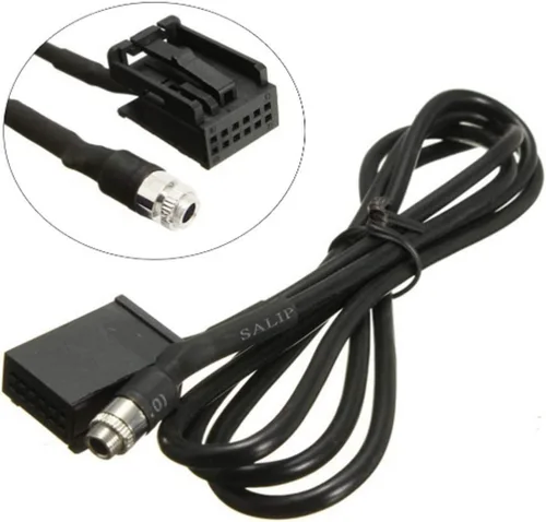 Vista 4 de Cable auxiliar de 0.138 pulgadas compatible con BMW E85 Z4 E39 E53 X3 X5 Mini Cooper, cable de extensión de audio hembra en el automóvil, entrada