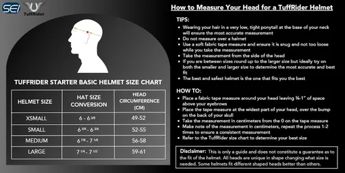 Vista 9 de Casco de equitación TuffRider básico para principiantes Cómodo equipo de protección para la cabeza ecuestre - Certificado SEI