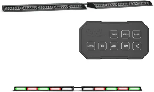 Vista 8 de SpeedTech Lights Raptor Elite TIR - Barra de luz LED estroboscópica para parabrisas superior, con soporte y caja de control, color ámbar/ámbar
