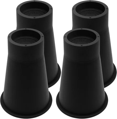 Vista 17 de 4 juegos de elevadores de muebles - elevadores de cama negros de 1", 2" o 3" pulgadas, elevadores redondos apilables resistentes para mesa, sofá